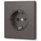 Розетка одинарна із заземленням мокко VIDEX NOTA (VF-NT-SK1G-BR)