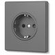 Розетка одинарна із заземленням сірий графіт VIDEX NOTA (VF-NT-SK1G-GR)