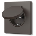 Розетка одинарна із заземленням та кришкою мокко VIDEX NOTA (VF-NT-SK1GC-BR)