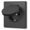 Одинарная розетка с заземлением и крышкой угольно-черная VIDEX NOTA (VF-NT-SK1GC-BL)