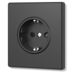 Розетка одинарна із заземленням вугільно-чорна VIDEX NOTA (VF-NT-SK1G-BL)