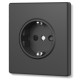 Розетка одинарная с заземлением угольно-черная VIDEX NOTA (VF-NT-SK1G-BL)