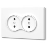 Розетка двойная без заземления белая матовая VIDEX NOTA (VF-NT-SK2-WH)
