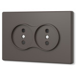 Розетка двойная без заземления мокко VIDEX NOTA (VF-NT-SK2-BR)