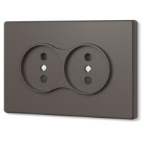 Розетка двойная без заземления мокко VIDEX NOTA (VF-NT-SK2-BR)
