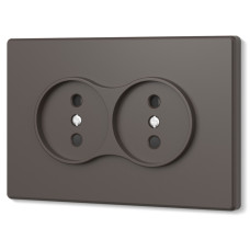 Розетка двойная без заземления мокко VIDEX NOTA (VF-NT-SK2-BR)