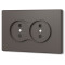 Розетка подвійна без заземлення мокко VIDEX NOTA (VF-NT-SK2-BR)