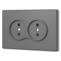 Розетка двойная без заземления серый графит VIDEX NOTA (VF-NT-SK2-GR)