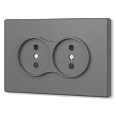 Розетка двойная без заземления серый графит VIDEX NOTA (VF-NT-SK2-GR)