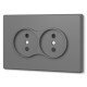 Розетка двойная без заземления серый графит VIDEX NOTA (VF-NT-SK2-GR)