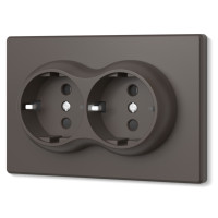 Розетка двойная с заземлением мокко VIDEX NOTA (VF-NT-SK2G-BR)