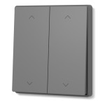 Вимикач двоклавішний прохідний сірий графіт VIDEX NOTA (VF-NT-SW2P-GR)