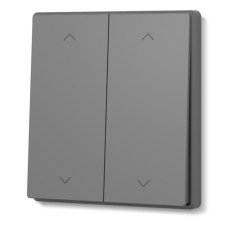 Выключатель двухклавишный проходной серый графит VIDEX NOTA (VF-NT-SW2P-GR)