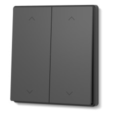 Выключатель двухклавишный проходной угольно-черный VIDEX NOTA (VF-NT-SW2P-BL)