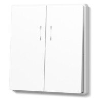 Двухклавишный выключатель с подсветкой белый матовый VIDEX NOTA (VF-NT-SW2L-WH)