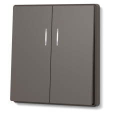 Выключатель двухклавишный с подсветкой МОККО VIDEX NOTA (VF-NT-SW2L-BR)