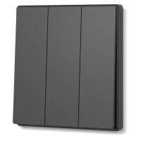 Выключатель трехклавишный угольно-черный VIDEX NOTA (VF-NT-SW3-BL)