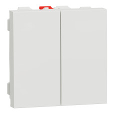 Переключатель 2-клавишный (2 модуля) 10А Unica New Schneider Electric белый NU321318