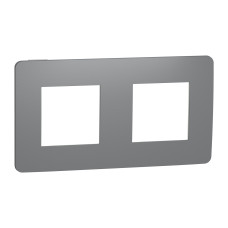 Рамка 2-постовая Unica Studio дымчато-серая/белая Schneider Electric NU280421