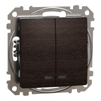 Выключатель двухклавишный с подсветкой венге Sedna Design & Elements Schneider Electric SDD181105L
