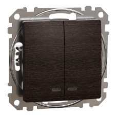 Выключатель двухклавишный с подсветкой венге Sedna Design & Elements Schneider Electric SDD181105L