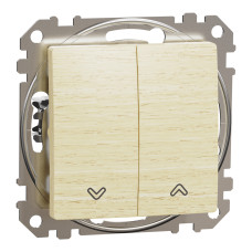 Выключатель кнопочный для жалюзи электронная блокировка 10 АХ Береза Sedna Elements SDD180114