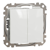 Выключатель кнопочный двухклавишный 10A, белый Sedna Design & Elements SDD111118