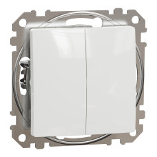 Выключатель кнопочный двухклавишный 10A, белый Sedna Design & Elements SDD111118