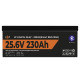 Аккумулятор LP LiFePO4 25,6V - 230 Ah (5888Wh) (Smart BMS 150А) с BT пластик