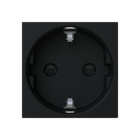 Розетка Zenit черный мат 1-я с заземлением и защитными шторками ( 2CLA228800N1501 )