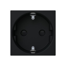 Розетка Zenit черный мат 1-я с заземлением и защитными шторками ( 2CLA228800N1501 )