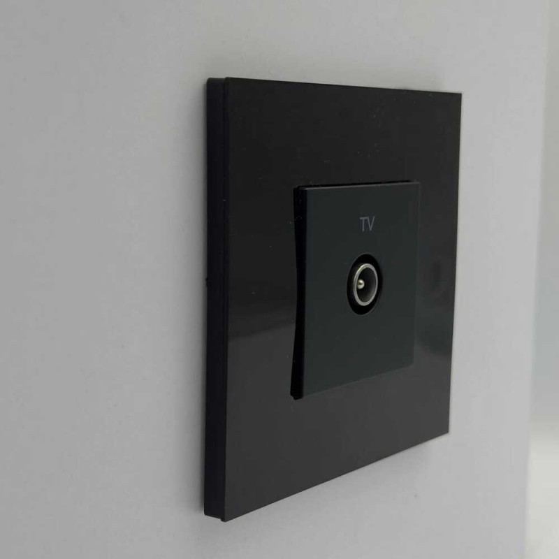 Розетка Zenit чорний мат TV проста 2-мод. ( 2CLA225070N1501 )