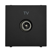 Розетка Zenit черный мат TV проста 2-мод. (2CLA225070N1501)