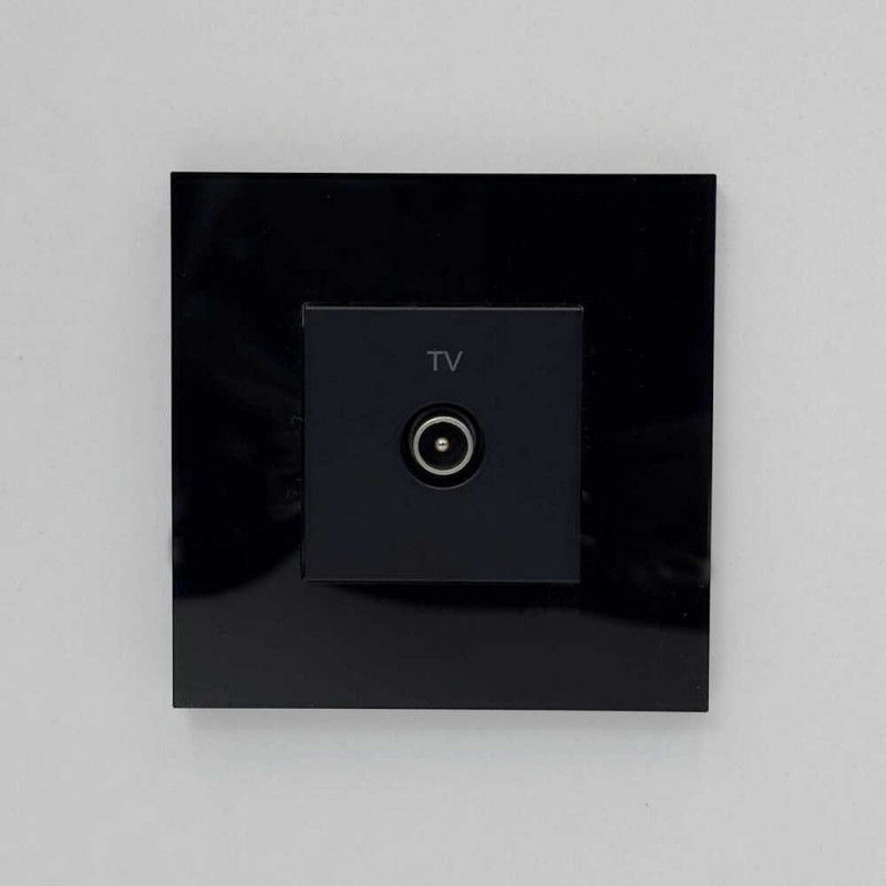 Розетка Zenit чорний мат TV проста 2-мод. ( 2CLA225070N1501 )