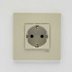 Розетка Zenit дюна 1-я с заземлением и защитными шторками ( 2CLA228800N6201 )