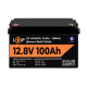 Акумулятор LP LiFePO4 12V (12,8V) - 100 Ah (1280Wh) (Smart BMS 100А) з BT пластик для ДБЖ