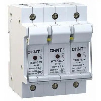 Держатель предохранителей с индикацией RT28-63X 3P до 63А 14х51мм CHINT 520517
