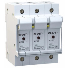 Держатель предохранителей с индикацией NRT28-32X 3P до 32А 10х38мм CHINT 520470