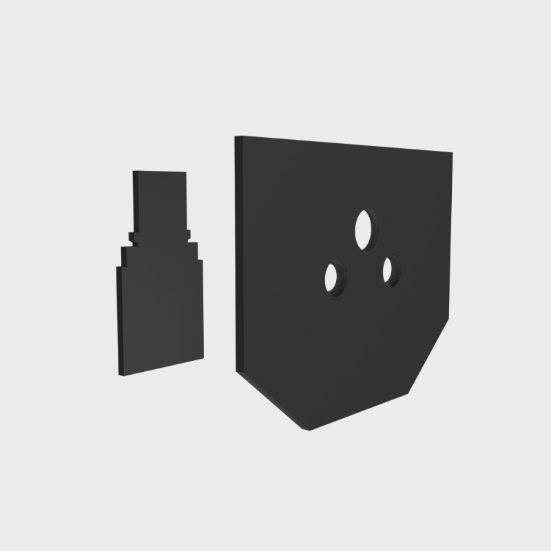 Заглушка RAYFOR MT-S Cup черная торцевая для шинопровода под натяжной потолок (комплект 2 шт)