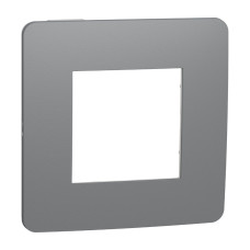 Рамка 1-постовая Unica Studio дымчато-серая/белая Schneider Electric NU280221
