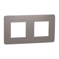 Рамка 2-постовая Unica Studio шоколад/белая Schneider Electric NU280416