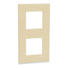 Рамка 2-постовая вертикальная Unica Pure клен, Schneider Electric NU6004V83
