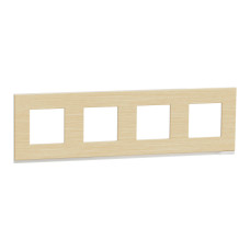 Рамка 4-постовая горизонтальная Unica Pure клен/белая Schneider Electric NU600883