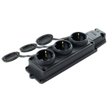 Колодка Violux каучук настенная 3-я с заземлением с крышкой IP44 930660