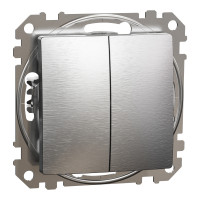 Вимикач двоклавішний  матовий алюміній Sedna Elements Schneider Electric SDD170105
