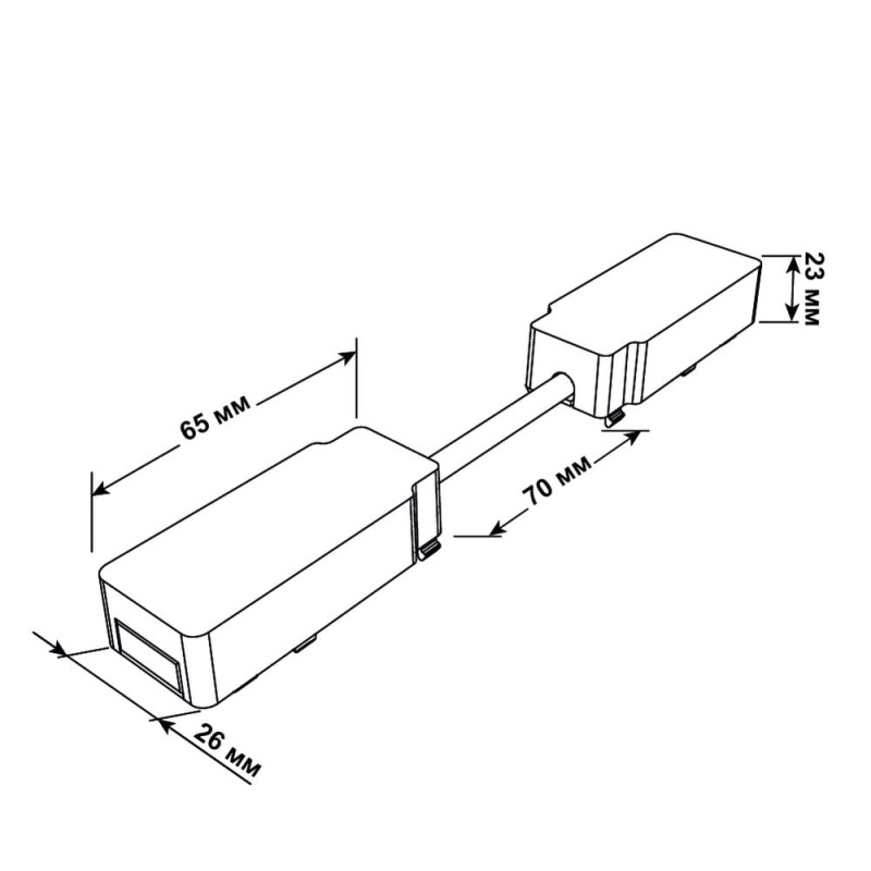 Конектор магнітний DT-W прямий білий Violux ( 320033 )