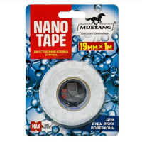 Двухсторонняя клейкая лента NANO TAPE MUSTANG Прозрачная 19мм*1м NT191