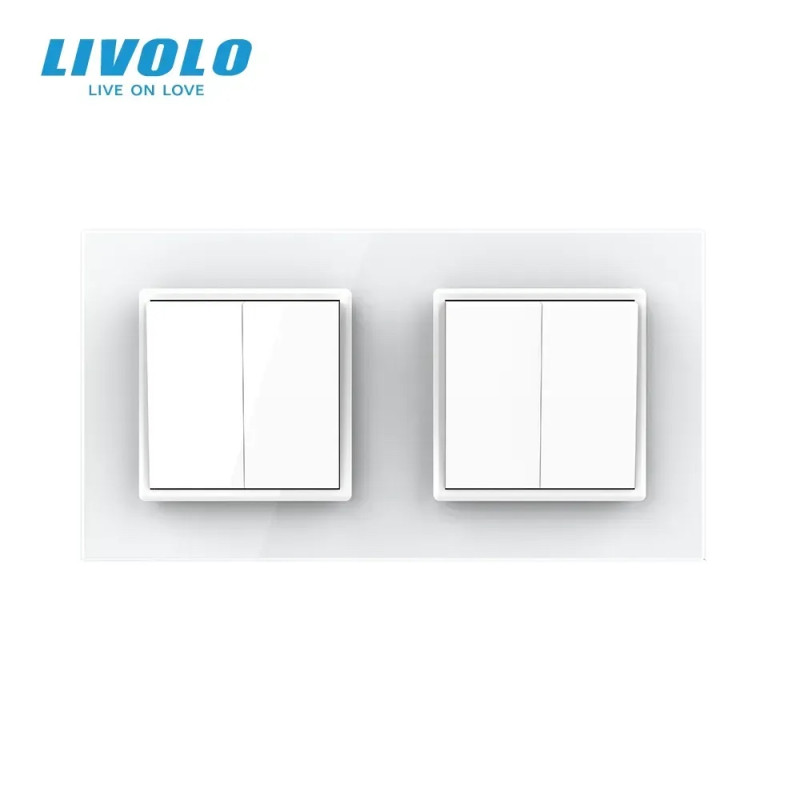 Четырехклавишный выключатель (2-2) LIVOLO белое матовое стекло VL-C7FC2MK/FC2MK-4WS06 