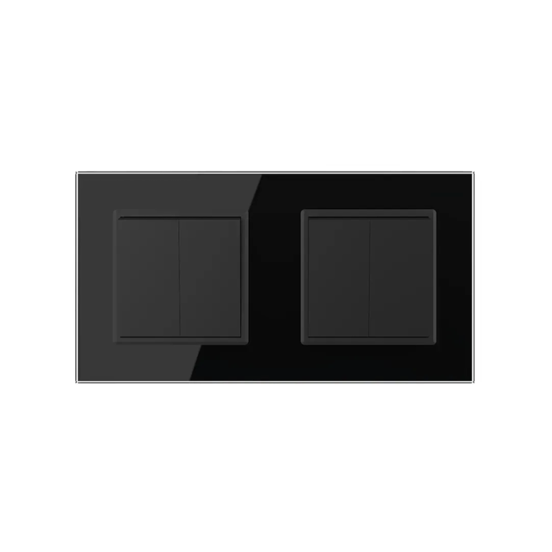 Четырехклавишный выключатель (2-2) LIVOLO черное матовое стекло VL-C7FC2MK/FC2MK-4BS06