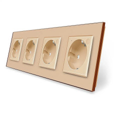 Четырехместная умная розетка ZigBee с заземлением Livolo золотой (VL-C7FCTC16AZ-8AP)